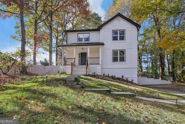 view of front of property with a porch