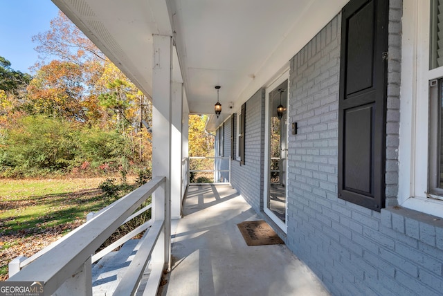 view of patio featuring covered porch