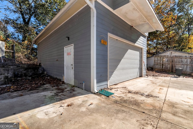 view of garage