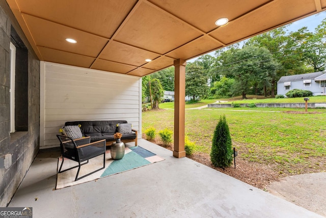 view of patio with an outdoor hangout area