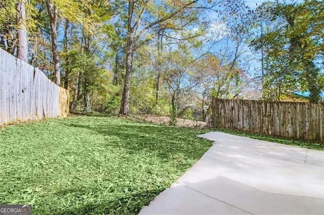 view of yard with a patio