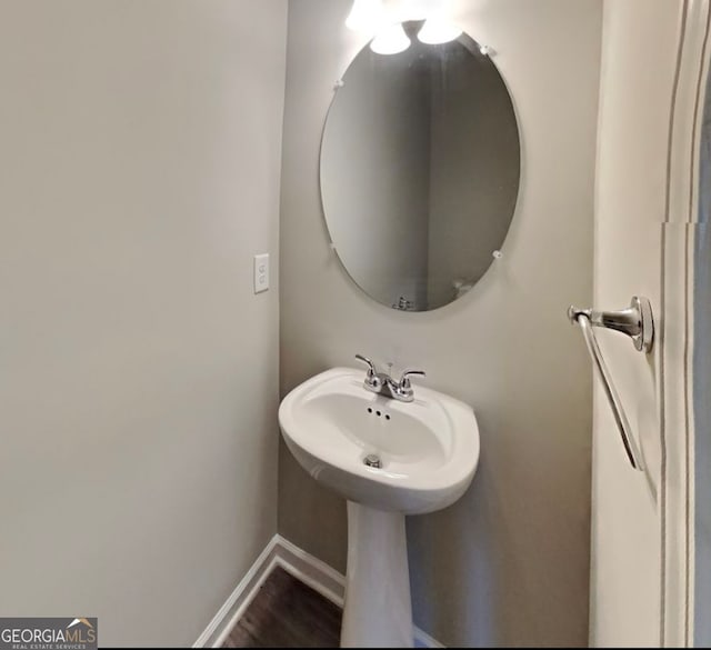 bathroom featuring hardwood / wood-style floors