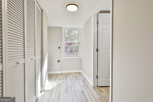 hall featuring light hardwood / wood-style flooring