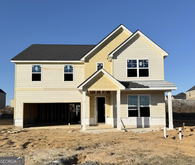 view of front facade featuring a garage