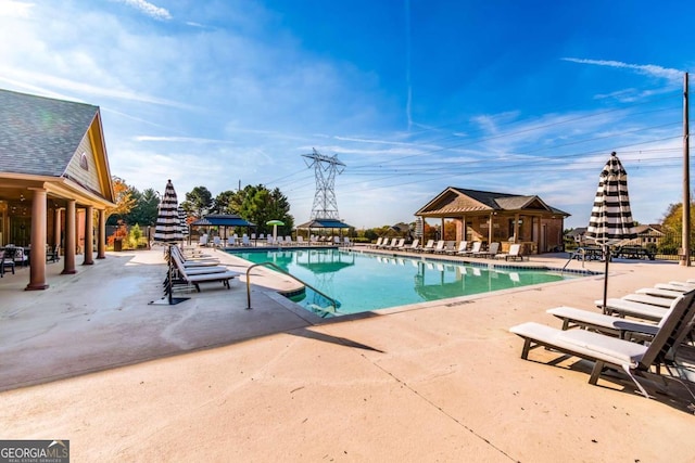 view of pool featuring a patio area