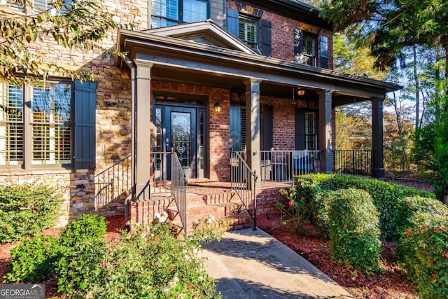 property entrance with a porch