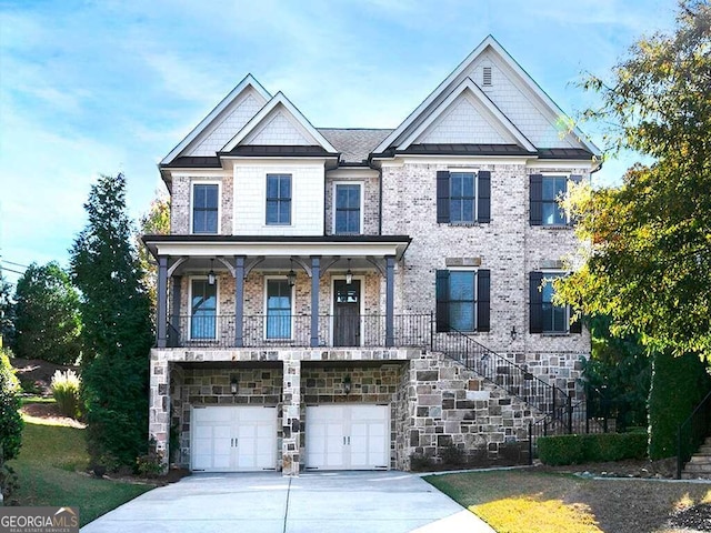 view of front of property featuring a garage