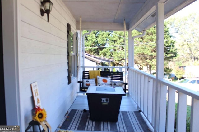 wooden deck with covered porch