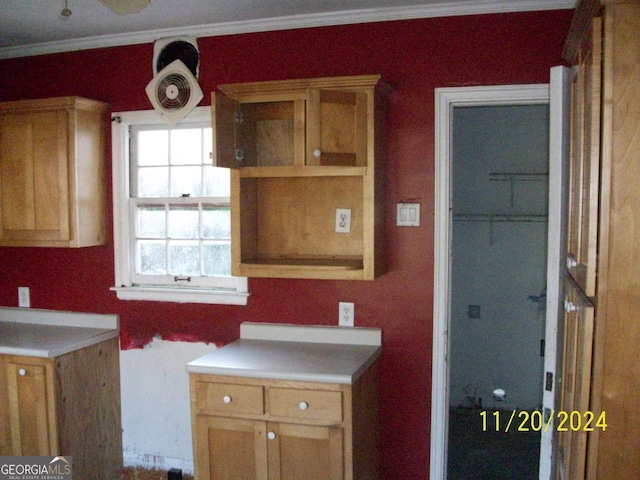 kitchen with crown molding