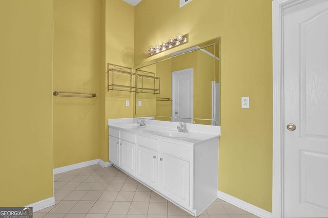 bathroom featuring vanity and tile patterned floors