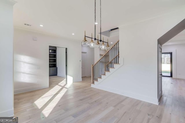 interior space with light hardwood / wood-style floors