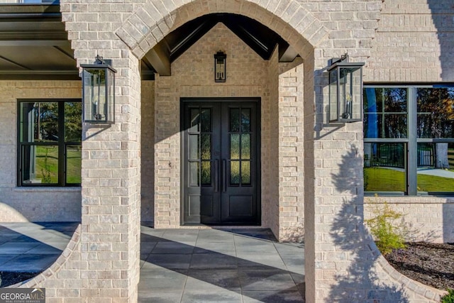 view of exterior entry with french doors