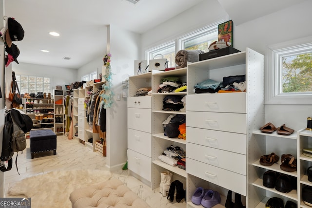 view of walk in closet