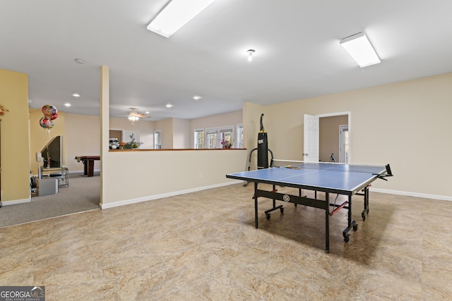 2202 Escalade Ct, Conyers, GA 30094 - recreation room featuring recessed lighting and a ceiling fan