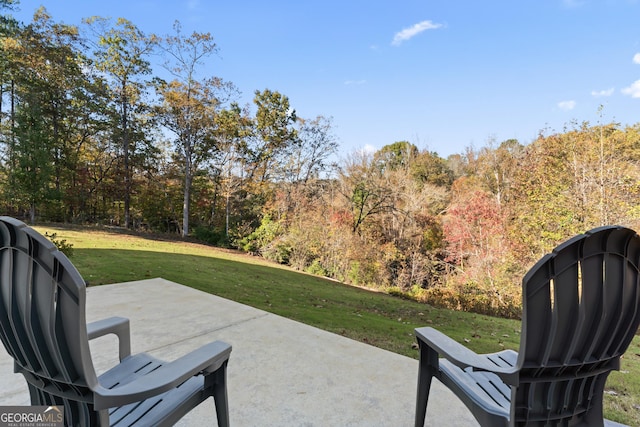2202 Escalade Ct, Conyers, GA 30094 - view of patio / terrace featuring a view of trees