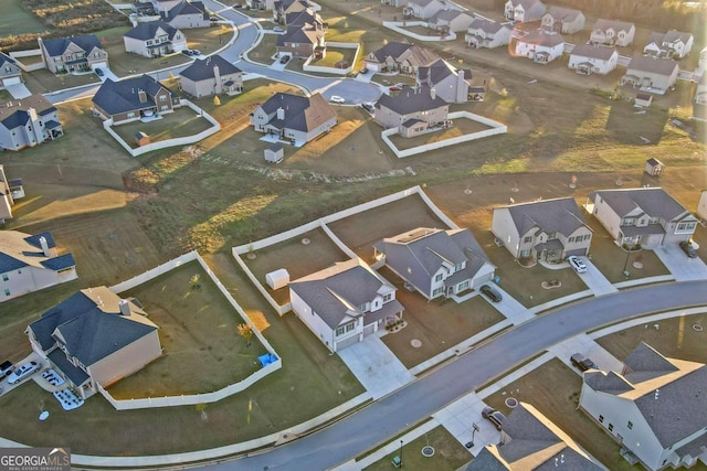 bird's eye view with a residential view