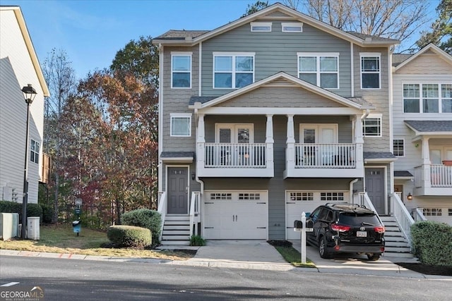 view of property featuring a garage