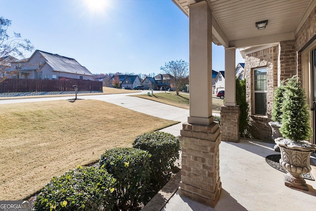 exterior space featuring covered porch