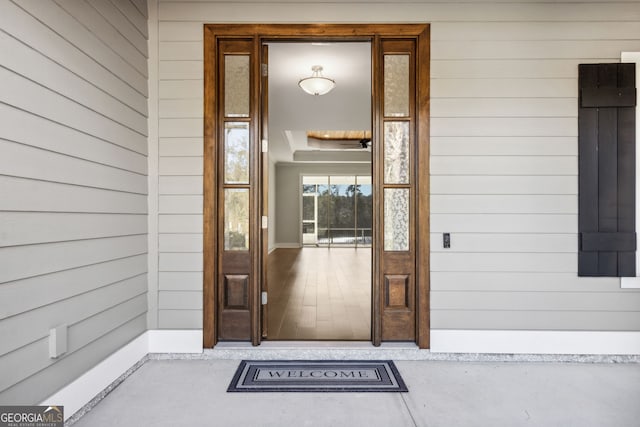 view of doorway to property