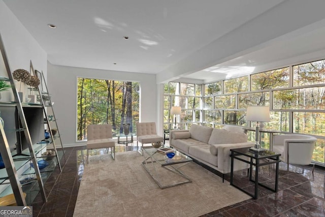 sunroom / solarium featuring a wealth of natural light