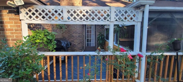 exterior space with a wooden deck