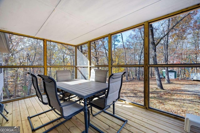 view of unfurnished sunroom