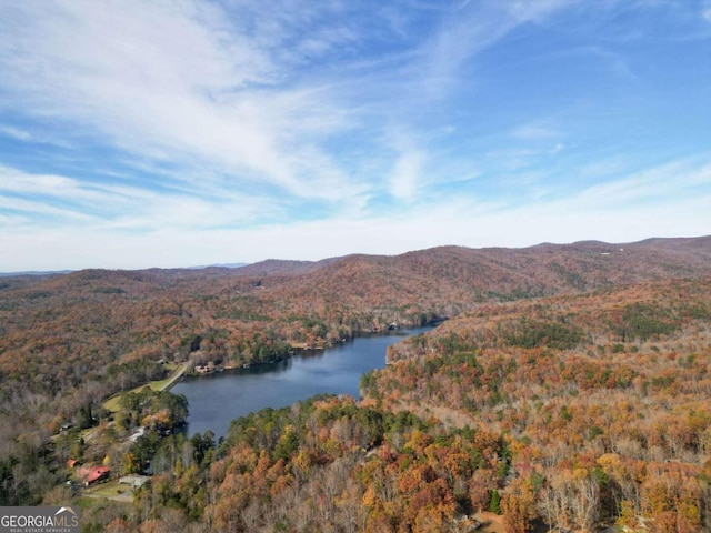 mountain view featuring a water view