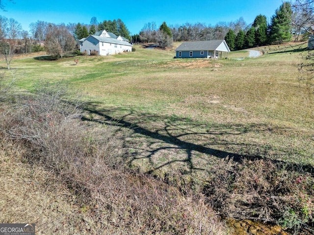 view of yard with an outbuilding