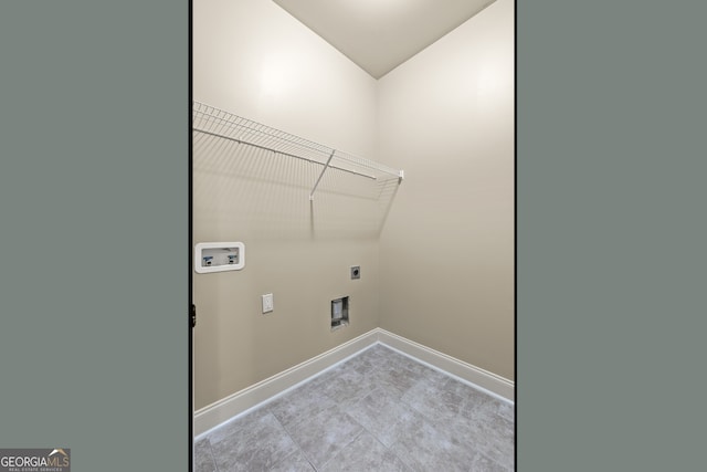 laundry area featuring hookup for an electric dryer and hookup for a washing machine