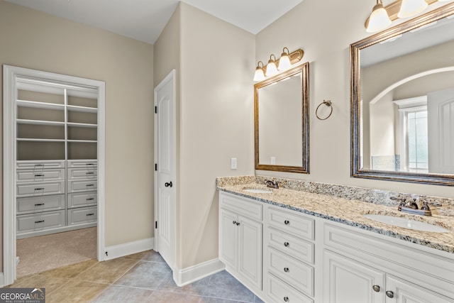 bathroom featuring vanity and tile patterned floors