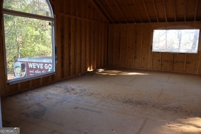 interior space with vaulted ceiling and plenty of natural light