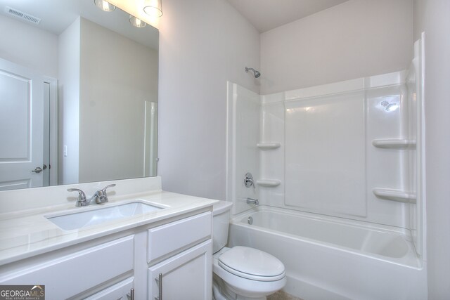 1091 Boulder Dr, Gray, GA 31032 - full bath featuring toilet, vanity, and bathtub / shower combination