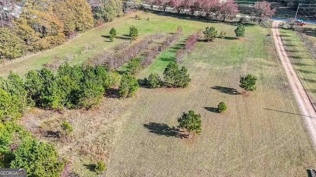 bird's eye view with a rural view