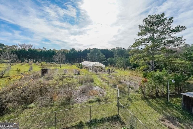 exterior space with a rural view