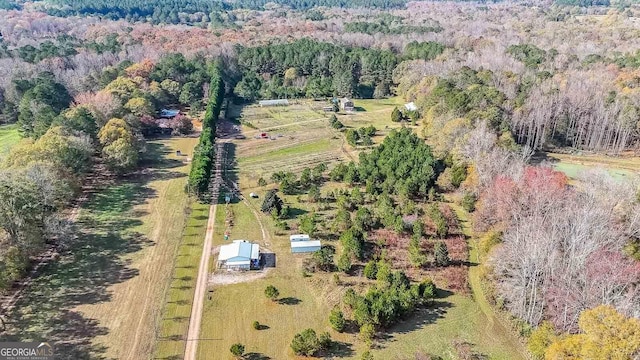 drone / aerial view featuring a rural view