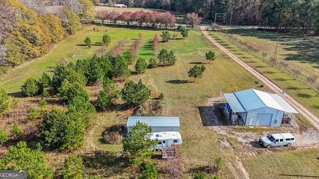 bird's eye view featuring a rural view