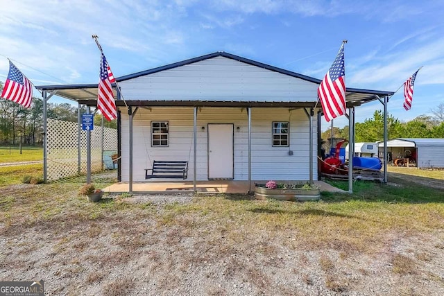 exterior space with a front lawn