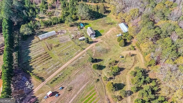 aerial view with a rural view