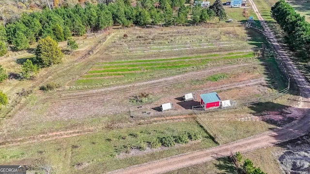 bird's eye view featuring a rural view