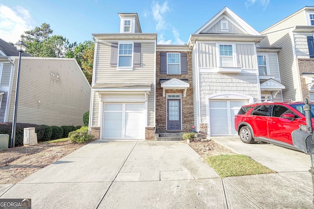 view of property with a garage