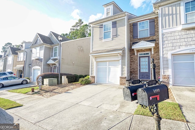 view of property featuring a garage