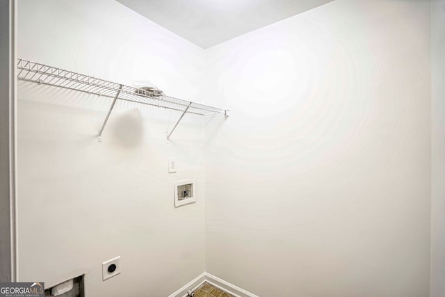 laundry room featuring electric dryer hookup and hookup for a washing machine