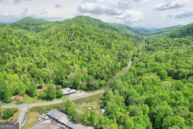 drone / aerial view with a mountain view