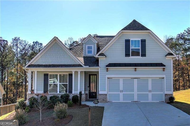 craftsman-style house with a garage