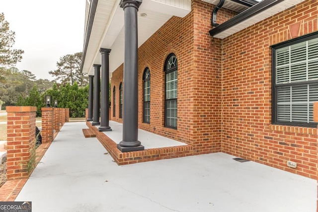 view of patio with a porch