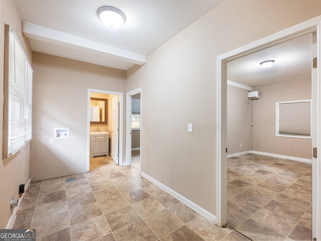 hall featuring sink