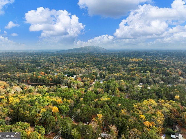 drone / aerial view with a mountain view