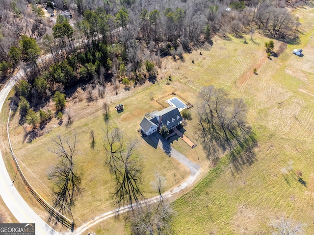 drone / aerial view featuring a rural view