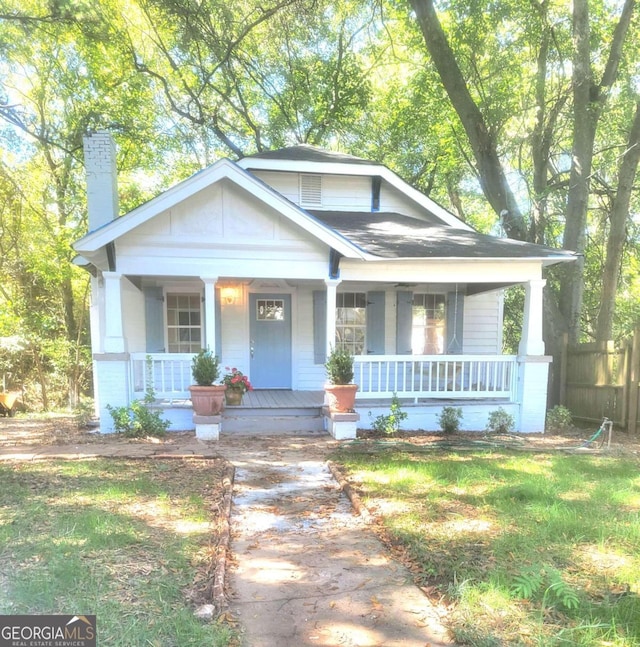 view of front of house with a porch