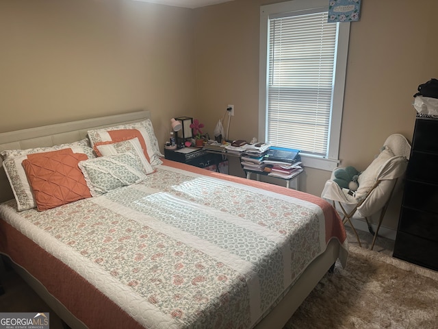 bedroom with carpet